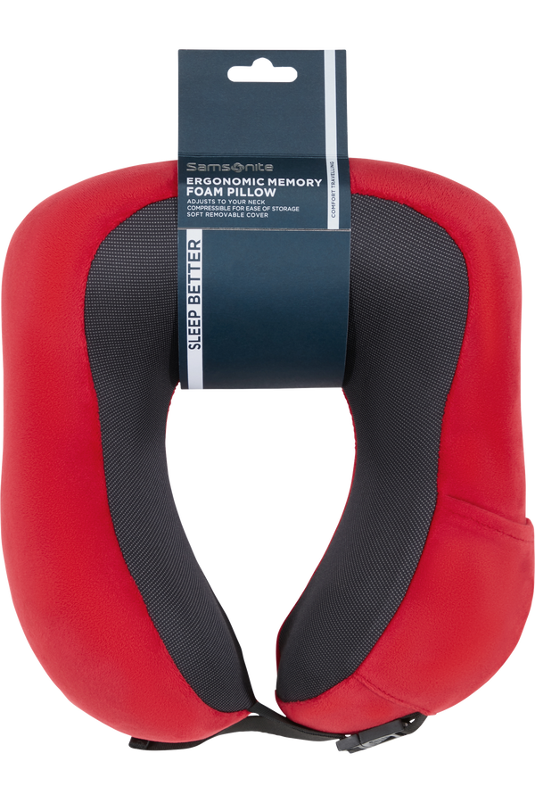 Samsonite Ta Revolution Ergonomic Memory Foam Pillow  Rood