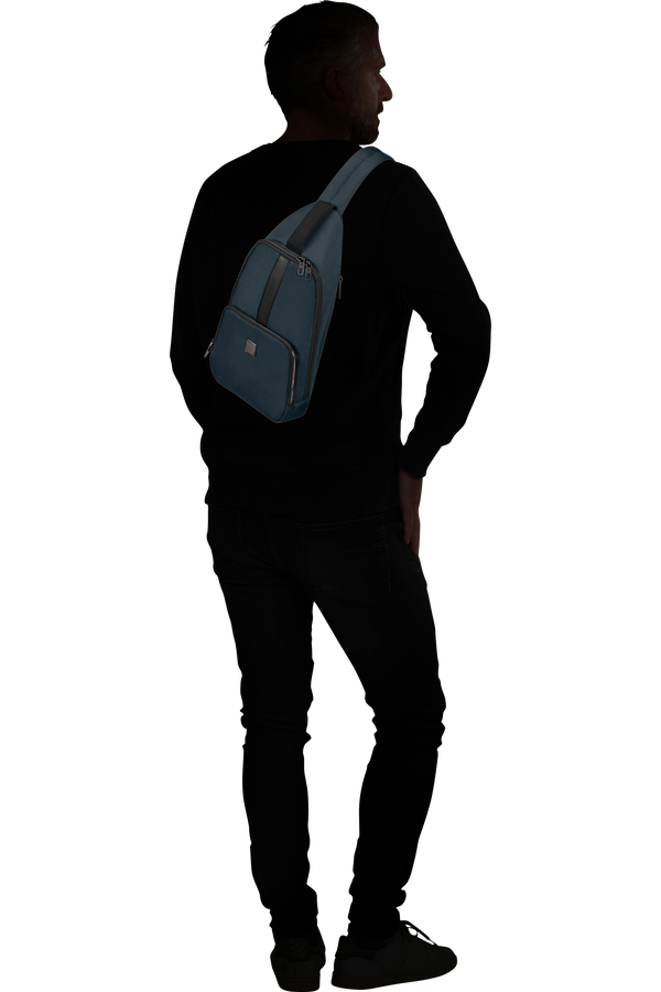 Samsonite Sacksquare Sling Bag M  Blauw Samsonite Sacksquare Sling Bag M  Blauw