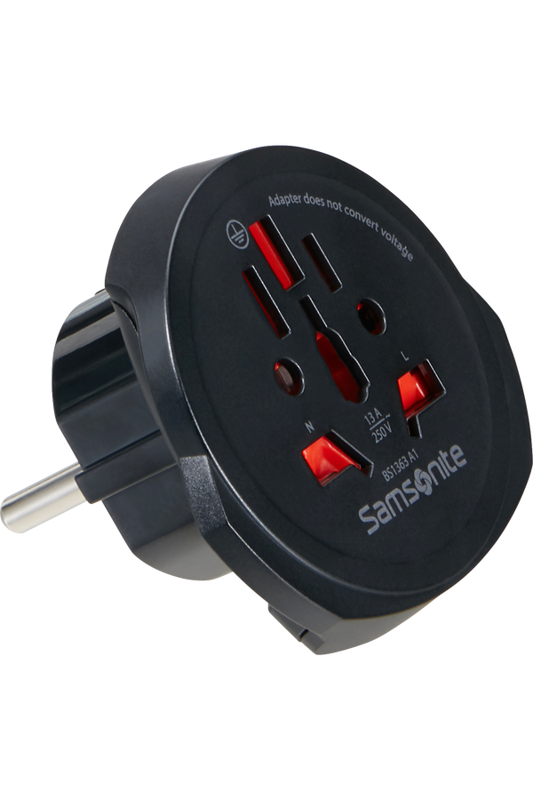 Samsonite Travel Accessories World to Europe Adaptor Zwart