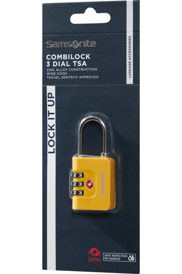 Samsonite Ta Revolution Combilock 3 dial TSA  Geel