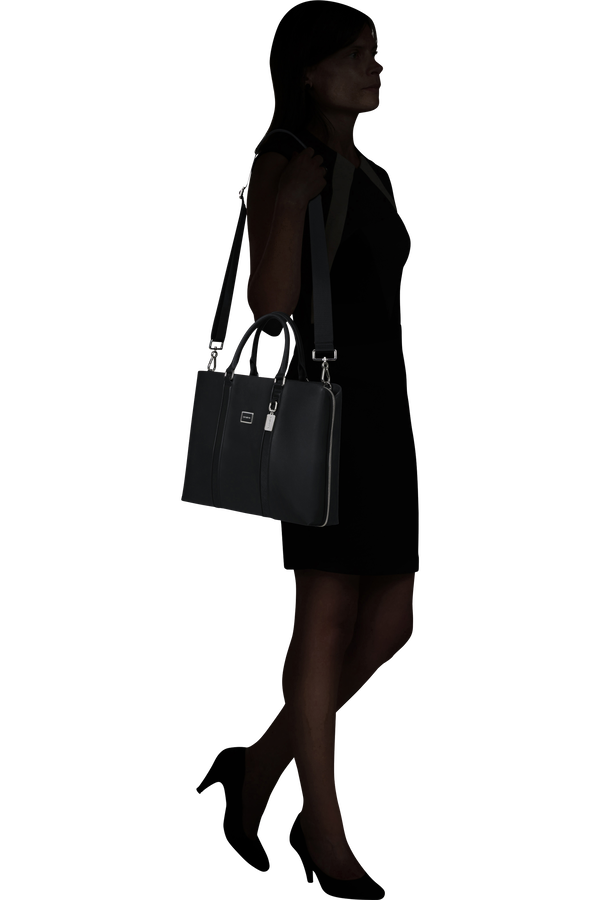 Image Biz Leather Aktetas 15.6" | Samsonite Image Biz Leather Briefcase 15.6'  Zwart