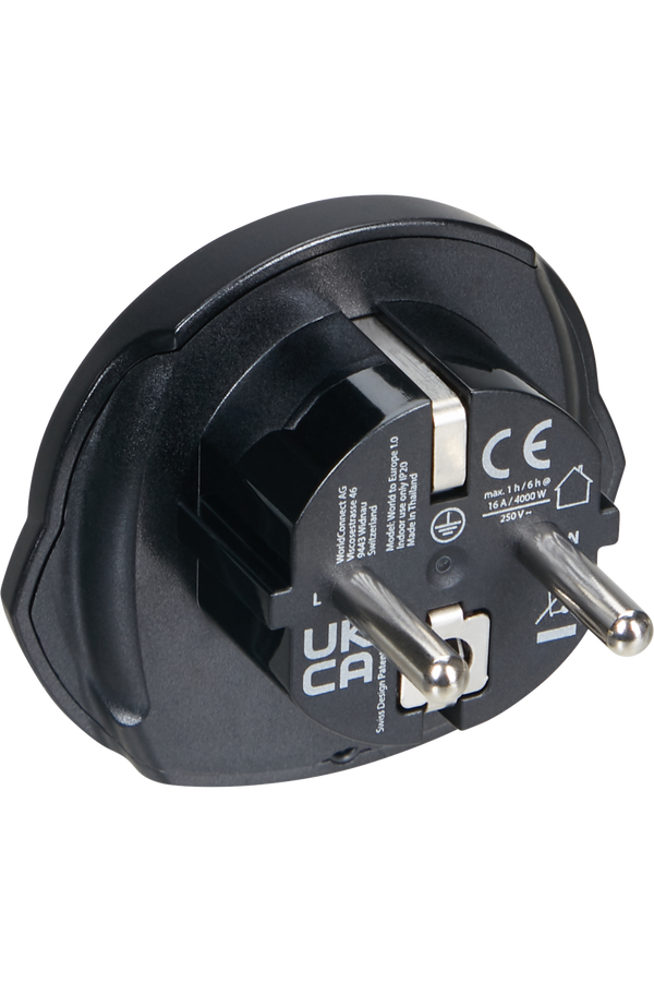 Samsonite Travel Accessories World to Europe Adaptor Zwart