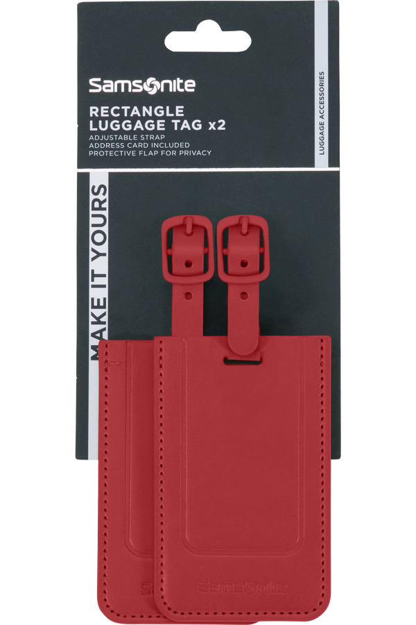 Samsonite Ta Revolution Rectangle Luggage Tag x2  Rood