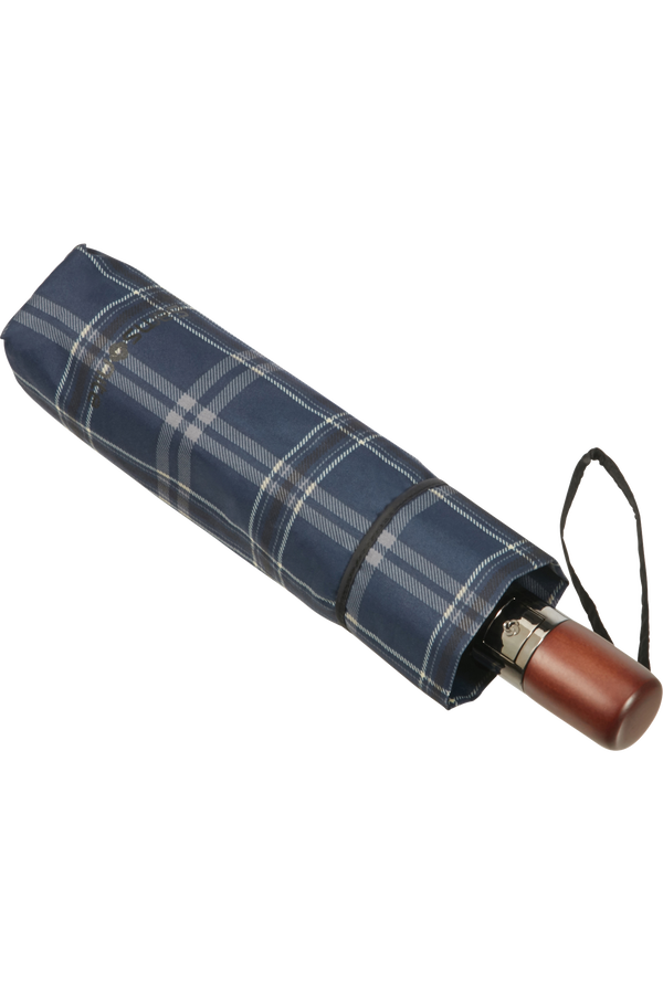 Samsonite Wood Classic S 3 Sect. Auto O/C Short  Black/Blue Scottish