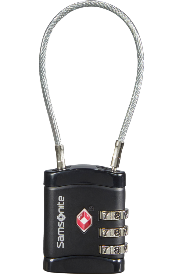 Samsonite Global Ta Cablelock 3 dial TSA Zwart Samsonite Global Ta Cablelock 3 dial TSA Zwart