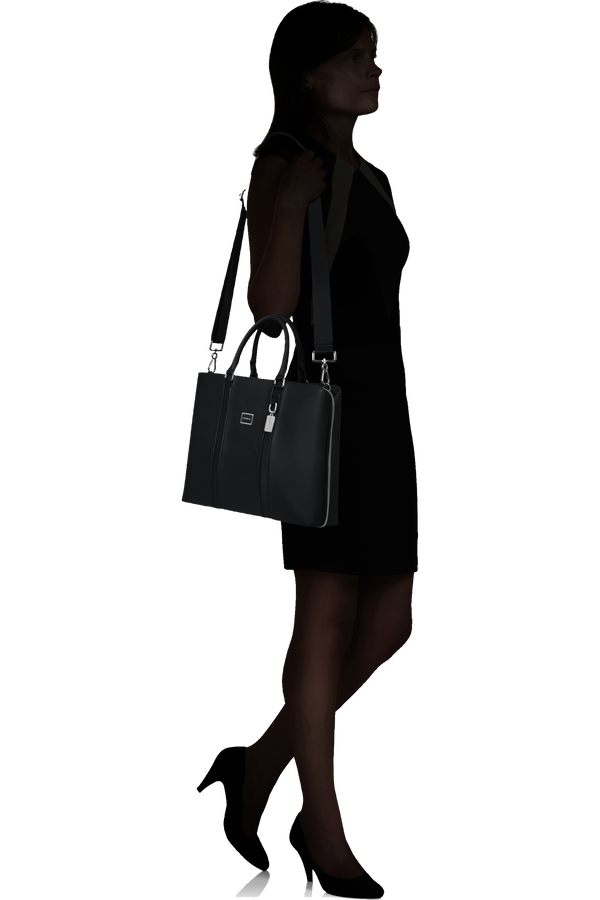 Image Biz Leather Aktetas 15.6" | Samsonite Image Biz Leather Briefcase 15.6'  Zwart