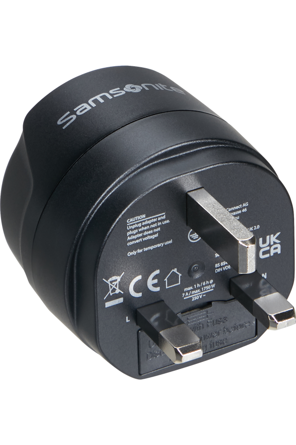 Samsonite Travel Accessories Europe to uk Adaptor Zwart